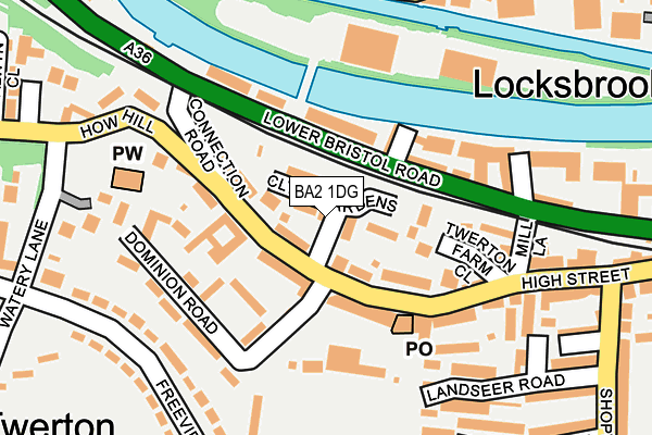 BA2 1DG map - OS OpenMap – Local (Ordnance Survey)