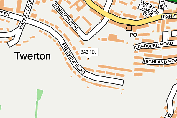 BA2 1DJ map - OS OpenMap – Local (Ordnance Survey)