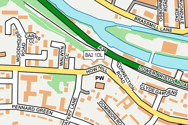 BA2 1DL map - OS OpenMap – Local (Ordnance Survey)
