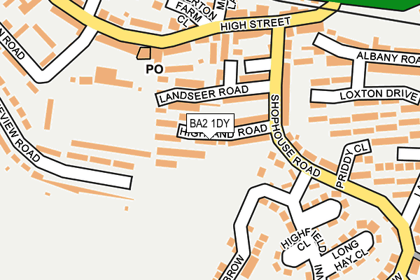 BA2 1DY map - OS OpenMap – Local (Ordnance Survey)