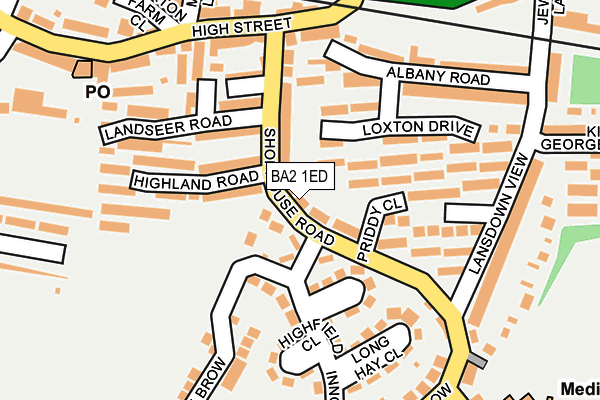 BA2 1ED map - OS OpenMap – Local (Ordnance Survey)