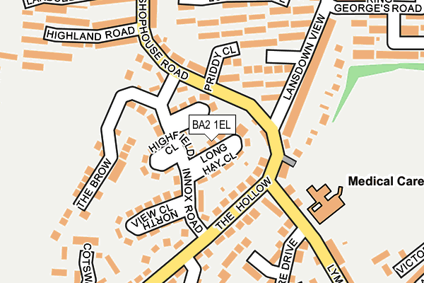 BA2 1EL map - OS OpenMap – Local (Ordnance Survey)