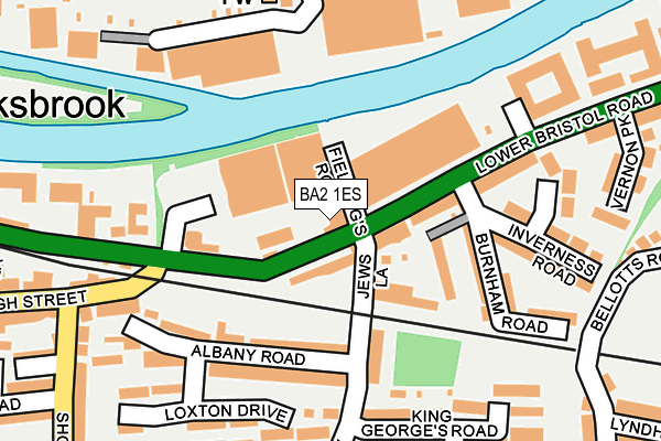 BA2 1ES map - OS OpenMap – Local (Ordnance Survey)