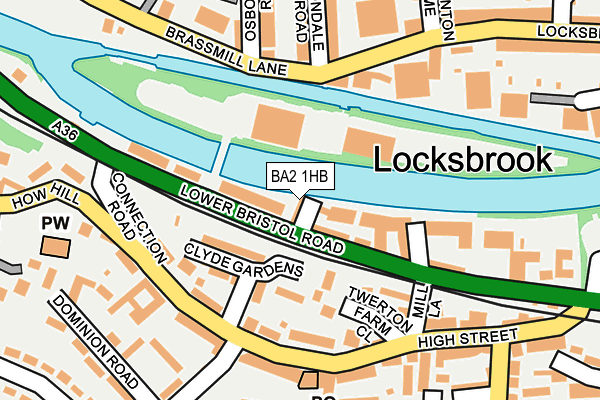 BA2 1HB map - OS OpenMap – Local (Ordnance Survey)