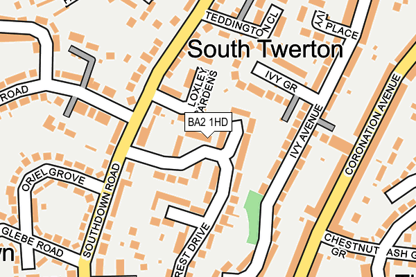 BA2 1HD map - OS OpenMap – Local (Ordnance Survey)