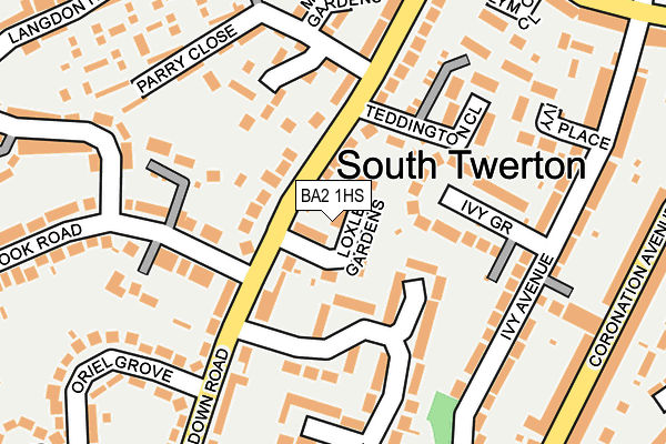 BA2 1HS map - OS OpenMap – Local (Ordnance Survey)