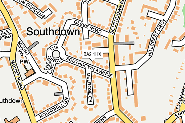 BA2 1HX map - OS OpenMap – Local (Ordnance Survey)