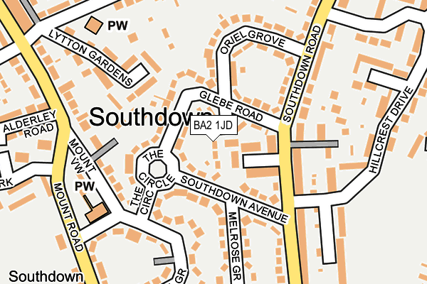 BA2 1JD map - OS OpenMap – Local (Ordnance Survey)