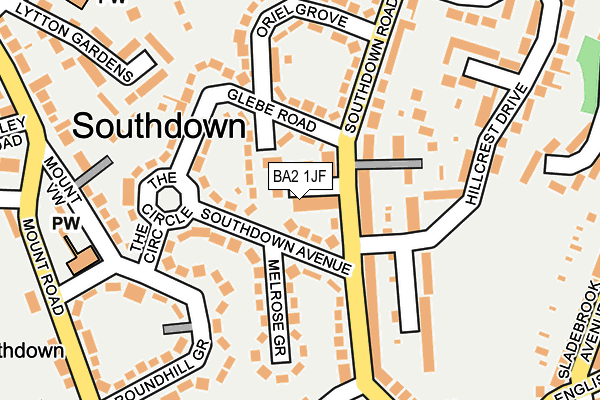 BA2 1JF map - OS OpenMap – Local (Ordnance Survey)