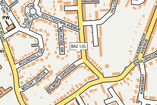 BA2 1JG map - OS OpenMap – Local (Ordnance Survey)