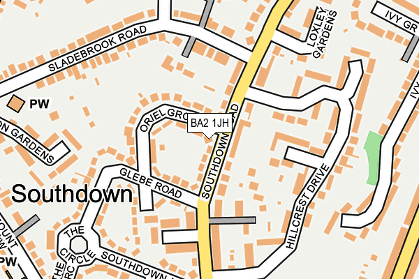 BA2 1JH map - OS OpenMap – Local (Ordnance Survey)