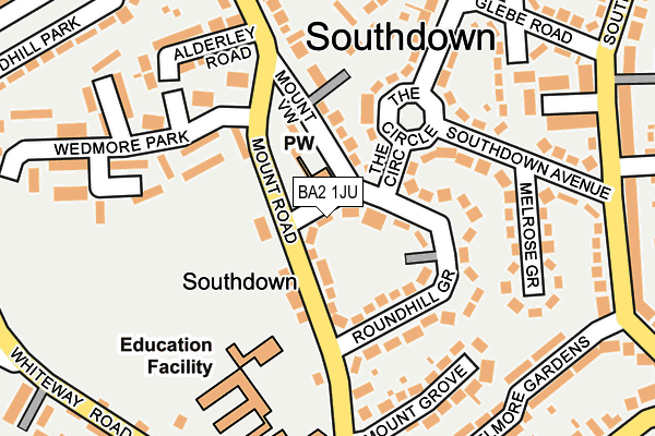 BA2 1JU map - OS OpenMap – Local (Ordnance Survey)