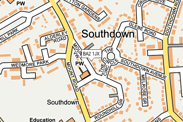 BA2 1JX map - OS OpenMap – Local (Ordnance Survey)