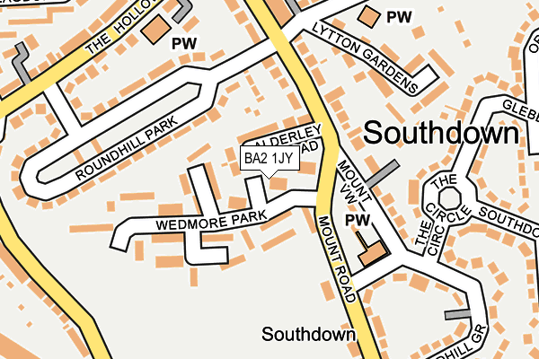 BA2 1JY map - OS OpenMap – Local (Ordnance Survey)