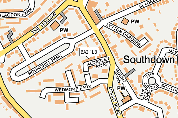 BA2 1LB map - OS OpenMap – Local (Ordnance Survey)