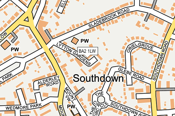 BA2 1LW map - OS OpenMap – Local (Ordnance Survey)