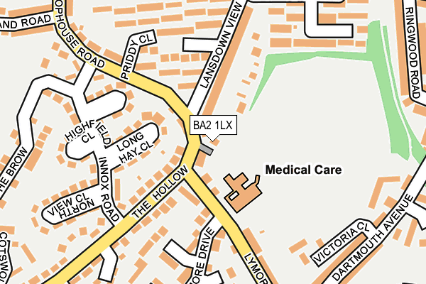 BA2 1LX map - OS OpenMap – Local (Ordnance Survey)