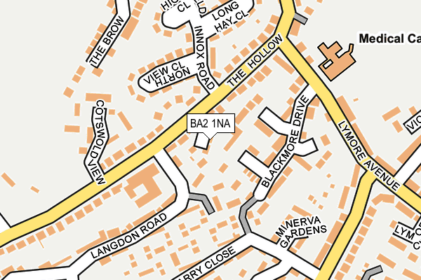 BA2 1NA map - OS OpenMap – Local (Ordnance Survey)