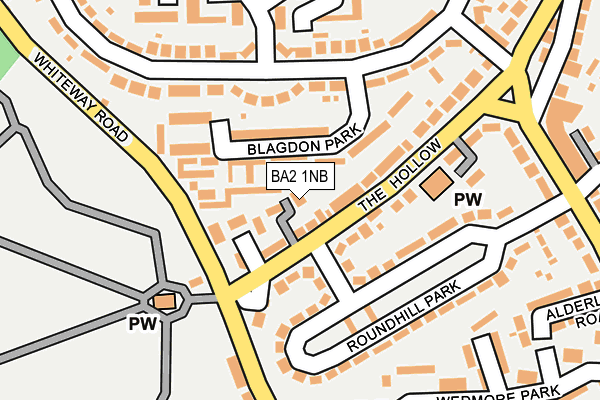 BA2 1NB map - OS OpenMap – Local (Ordnance Survey)