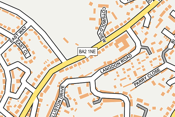 BA2 1NE map - OS OpenMap – Local (Ordnance Survey)