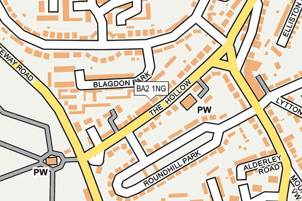 BA2 1NG map - OS OpenMap – Local (Ordnance Survey)