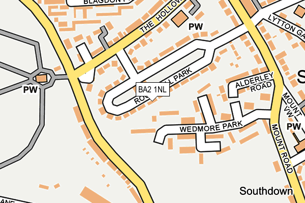 BA2 1NL map - OS OpenMap – Local (Ordnance Survey)