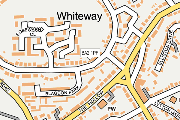 BA2 1PF map - OS OpenMap – Local (Ordnance Survey)