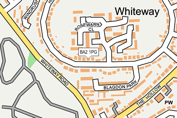 BA2 1PG map - OS OpenMap – Local (Ordnance Survey)