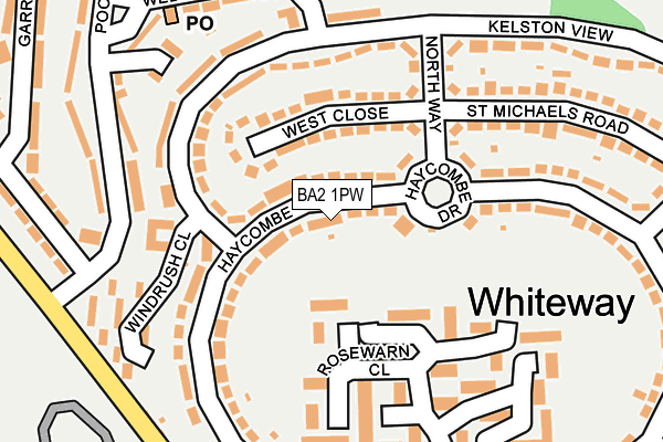 BA2 1PW map - OS OpenMap – Local (Ordnance Survey)