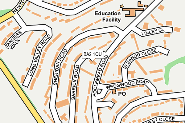 BA2 1QU map - OS OpenMap – Local (Ordnance Survey)