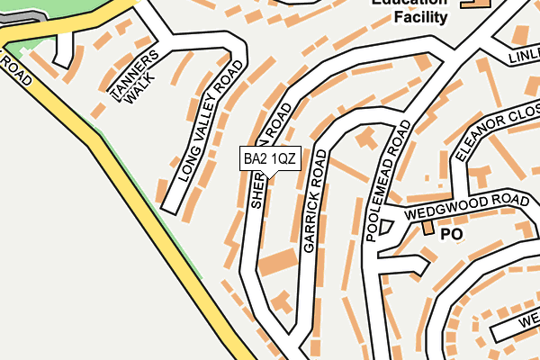 BA2 1QZ map - OS OpenMap – Local (Ordnance Survey)