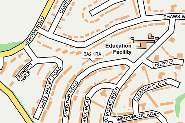 BA2 1RA map - OS OpenMap – Local (Ordnance Survey)