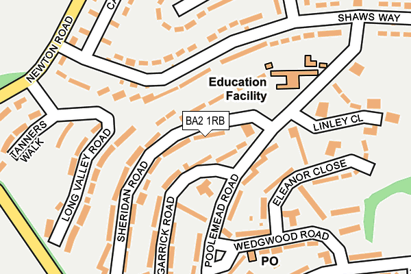 BA2 1RB map - OS OpenMap – Local (Ordnance Survey)