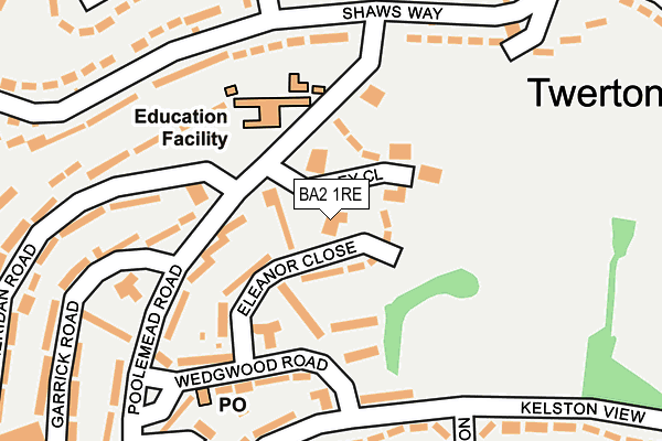 BA2 1RE map - OS OpenMap – Local (Ordnance Survey)