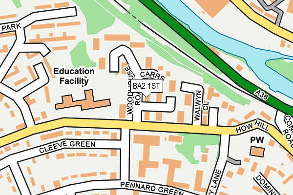 BA2 1ST map - OS OpenMap – Local (Ordnance Survey)