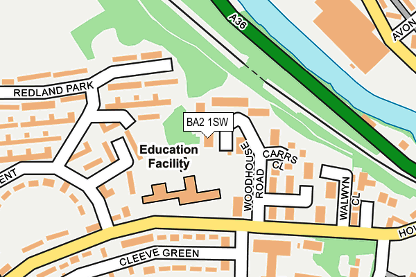 BA2 1SW map - OS OpenMap – Local (Ordnance Survey)