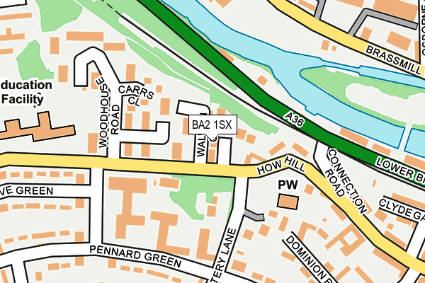 BA2 1SX map - OS OpenMap – Local (Ordnance Survey)