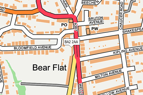 BA2 2AA map - OS OpenMap – Local (Ordnance Survey)