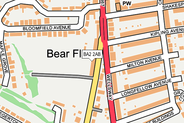 BA2 2AB map - OS OpenMap – Local (Ordnance Survey)