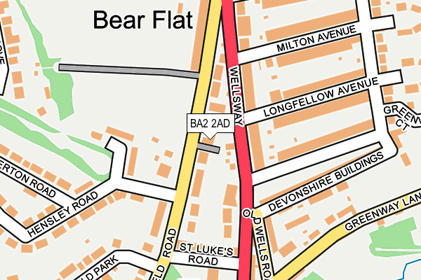 BA2 2AD map - OS OpenMap – Local (Ordnance Survey)