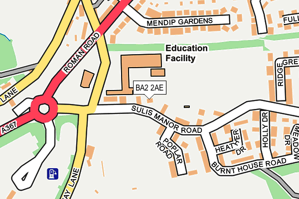 BA2 2AE map - OS OpenMap – Local (Ordnance Survey)