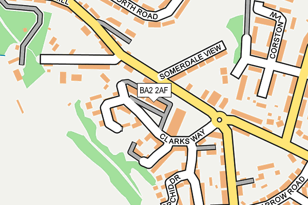 BA2 2AF map - OS OpenMap – Local (Ordnance Survey)