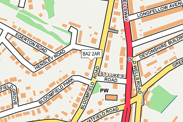 BA2 2AR map - OS OpenMap – Local (Ordnance Survey)