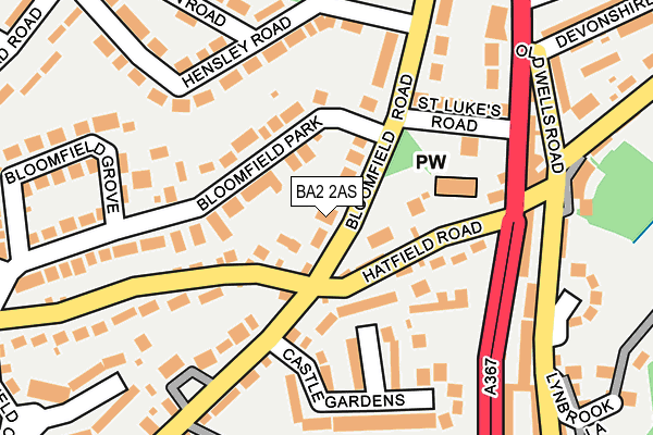 BA2 2AS map - OS OpenMap – Local (Ordnance Survey)
