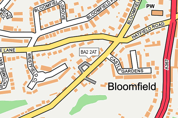 BA2 2AT map - OS OpenMap – Local (Ordnance Survey)