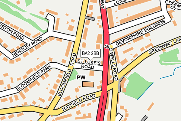 BA2 2BB map - OS OpenMap – Local (Ordnance Survey)