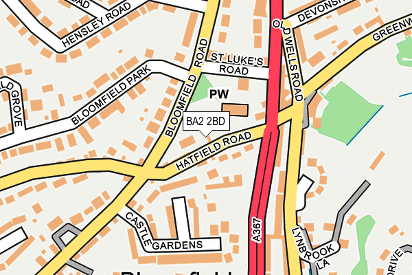 BA2 2BD map - OS OpenMap – Local (Ordnance Survey)