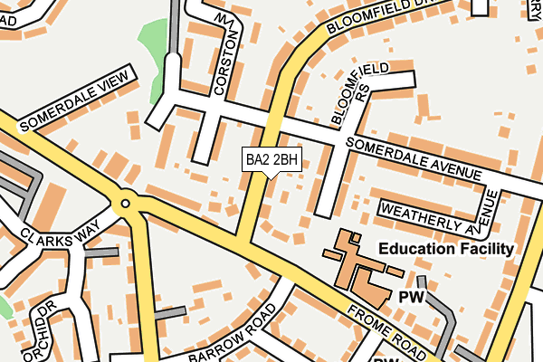 BA2 2BH map - OS OpenMap – Local (Ordnance Survey)