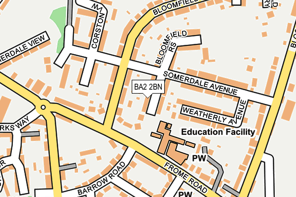 BA2 2BN map - OS OpenMap – Local (Ordnance Survey)