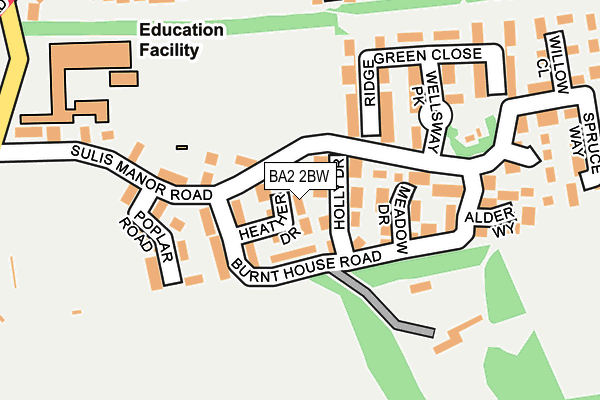 BA2 2BW map - OS OpenMap – Local (Ordnance Survey)
